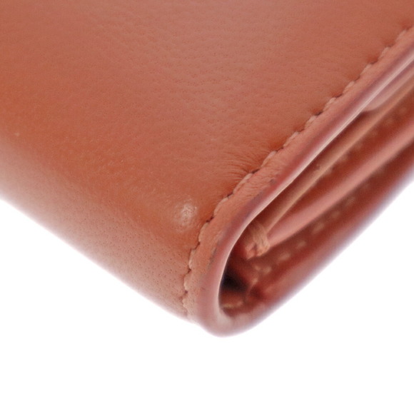 Celine Triomphe Flap Wallet Compact Tri fold Leather Coral - Picture 5 of 8